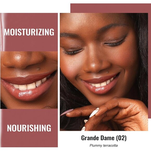🆕 Moisture Shine Lipstick Medium Coverage Color Glossy Finish Vegan Grande Dame - Picture 2 of 10